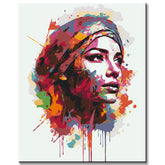 Painting by Numbers Woman Portrait Abstract in Color